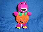 Barneys Happy Halloween Book and plush Barney attached  