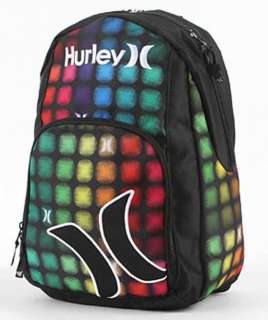 Hurley Red Yellow Blue Purple Neon Dots Backpack + Pencil Make Up 