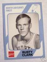 Rusty Clark Coca Cola North Carolina Basketball Sports Card  