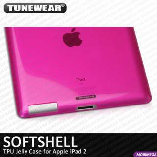   Softshell TPU Jelly Case Back Cover iPad 2 w Screen Protector Pink