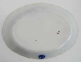 Blurred Mark, Flow Blue, Polychrome Oval Platter  