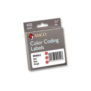  Maco Tag & Label  Color Coded Labels, Perm Adhesive, 1/4 