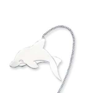  Sterling Silver Dolphin Book Mark w/ Red Tassel Jewelry