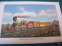 Currier & Ives American  Express  Train Print BOGO  