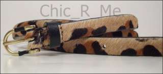 NEW Talbots 5/8 Classic Leopard Calfhair Skinny Belt Calf hair XS/S/M 