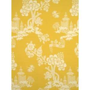  Scalamandre Mei Ling   White On Yellow Fabric Arts 