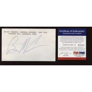  Brian Cashman New York Yankees GM Autographed Index Card 
