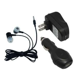 Wall Charger + USB Car Charger Adapter + Headset for Kindle Fire, Ipad 