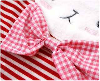 Women Girls Korea bunny stripes Cotton T shirt Tee ZE36  