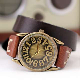 DON BOSCO]Genuine leather LONG band fashion wristwatch antique 