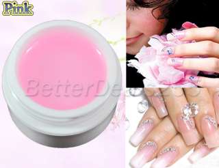 Pink Clear Whit​e UV Builder Gel Acrylic Nail Art False Tips Kit 