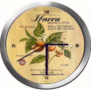  IBARRA 14 Inch Coffee Metal Clock Quartz Movement Kitchen 