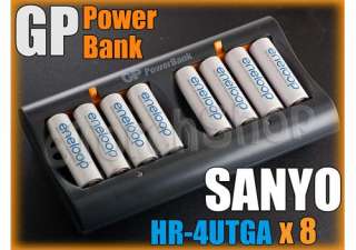 SANYO Eneloop 8 AA NiMH Battery GP 8 Unit smart Charger  