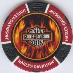 colors HARLEY DAVIDSON FLAMES poker chip sample set #189B  