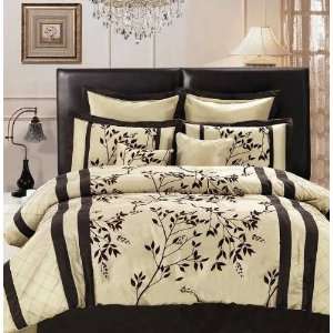  8pc Modesto King Comforter Set Beige/Brown