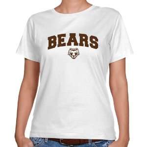  Brown Bears Ladies White Mascot Arch Classic Fit T shirt 