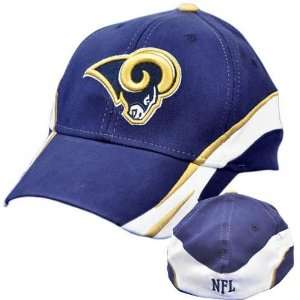   St Louis Rams Navy Blue Gold Reebok Rbk Curved Bill Flex Fit Hat Cap