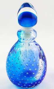 Cobalt Blue Labeled Murano Italian Art Glass Perfume Bottle w/Dauber 