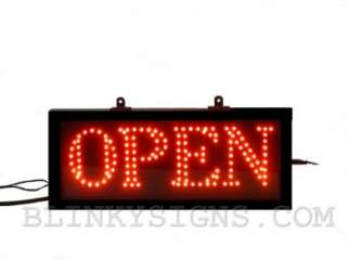   Flashing Ultra Bright Red LED Sign 16x7 New Rectangle SVV SY OPEN1 R