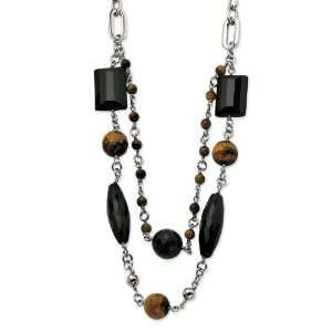  Chisel Stainless Steel Tigers Eye & Black Agate 24 with 2 