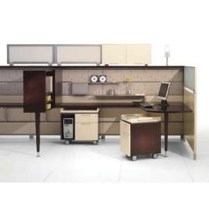   Two Person Office Cubicle Workstation, Veneer