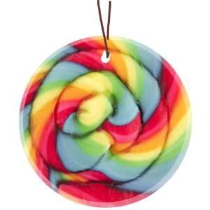 Rikki Knight Lollipop swirl Design Glass Round Christmas Tree Ornament 
