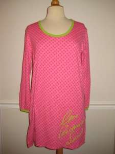 VICTORIAS SECRET Pink Cotton Star Print Sleep Shirt S  