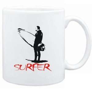  Mug White  Surfer Silhouette Sports