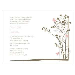  Romantic Butterfly Invitation   Vintage Pink Health 