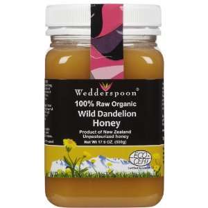 Wedderspoon Organic Raw Organic Dandelion Honey 17.6 oz  