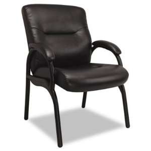  Alera Plano Leather Guest Chair w/Tubular Steel Arched 