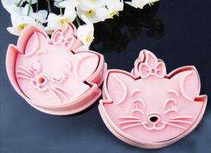 2pcs Marie Cat cookie cutter Fondant Cake sugarcraft crafts mold 