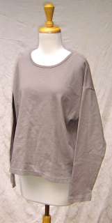 PACIFICOTTON by BRYN WALKER TAUPE COTTON KNIT BOXY TOP L LN GREAT ALL 