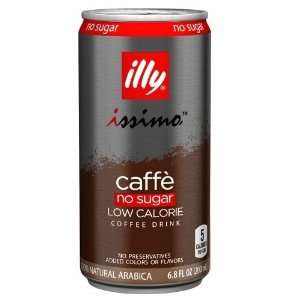 illy issimo Coffee Drink, Caffè (No Sugar), 6.8 Ounce Cans 4PK (Pack 