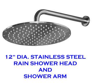 NEW 12 IN ROUND RAIN FALL SHOWERHEAD WITH ROUND ARM  
