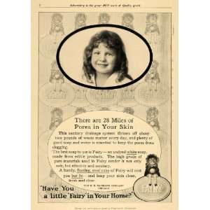 1911 Ad Fairy Soap Girl Floating Oval Cake Skin Pores Hygiene Clean 