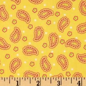  44 Wide Summer Fun Small Paisley Yellow Fabric By The 