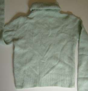 Delias Soft Light Green Angora Rabbit Hair Turtleneck Sweater Size S 