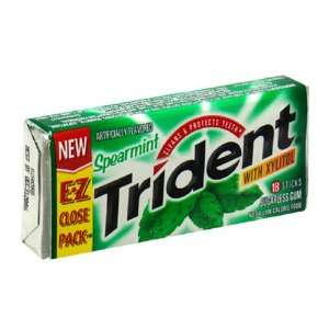 Trident Sugarless Gum with Xylitol, Spearmint, 18 Count Boxes (Pack of 