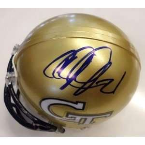 Calvin Johnson Signed Mini Helmet   Georgia Tech