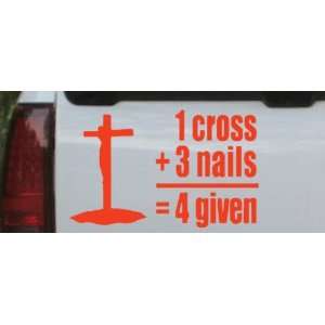 Red 38in X 23.7in    1 Cross 3 Nails 4 Given Christian Car Window Wall 