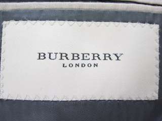 AUTH BURBERRY Mens Gray Plaid Wool Blazer Jacket 46 L  