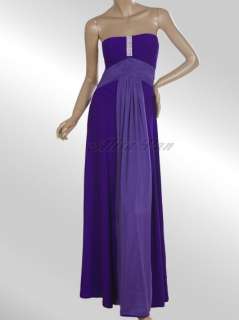 Stretchy Purple Strapless Shining Diamante Formal Evening Gowns 09257 