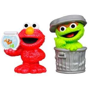 New Playskool Sesame Street Oscar Elmo Figurine Play Pack Set 