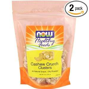 NOW Foods Cashew Crunchy Clusters, 9 ounce (Pack of 2 