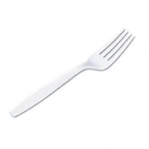  Plastic Tableware, Heavyweight Forks, White, 1,000 per 