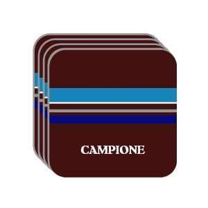 Personal Name Gift   CAMPIONE Set of 4 Mini Mousepad Coasters (blue 
