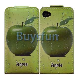   PRINT FLIP VERTICAL LEATHER CASE COVER FOR APPLE IPHONE 4 4G  