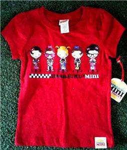 Harajuku Mini Toddler Girls Red T shirt Short Sleeve Nerds Gwen 
