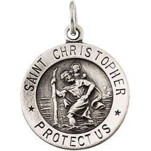  Saint Christopher Medal   Sterling Silver / 25.00 MM / 7 